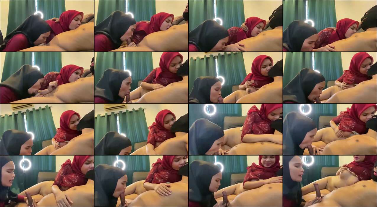 2 Hijabers Rebutan Sepong 1 Batang Kontol