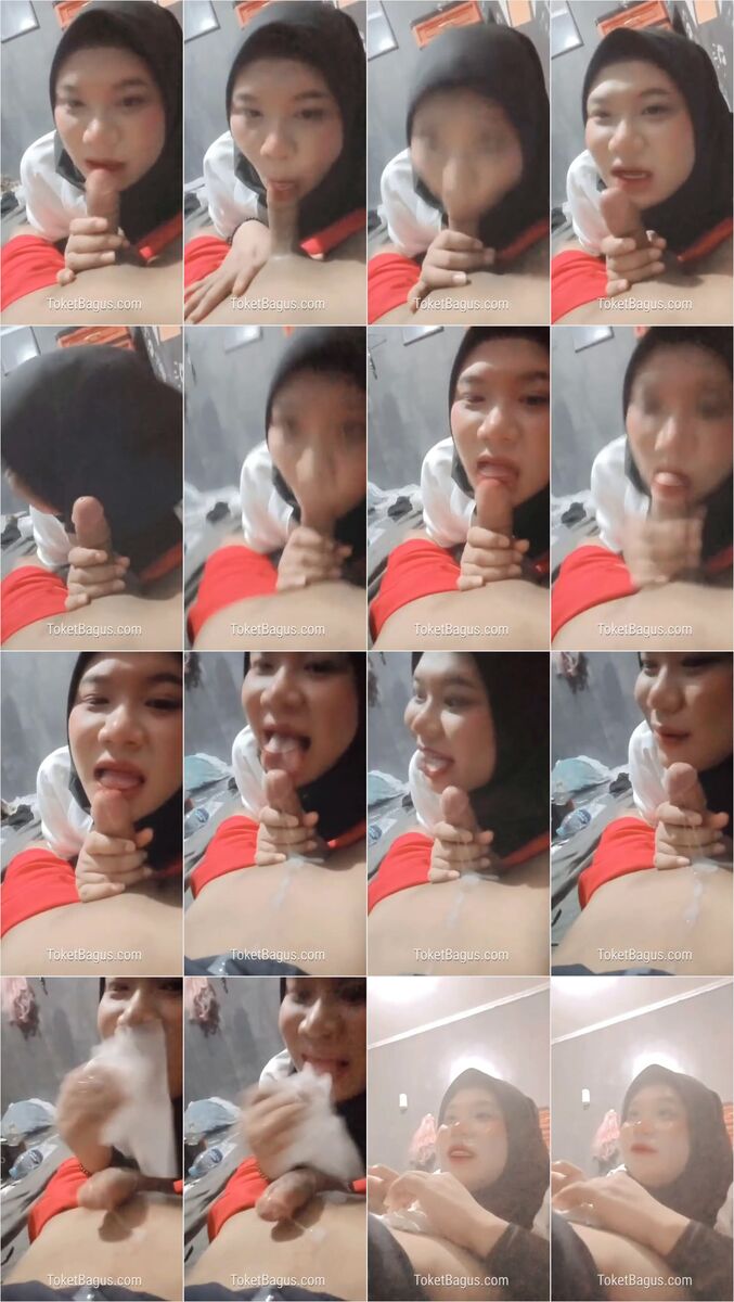 Kakak Jilbab Sepongin Kontol Adik Crot Dimulut