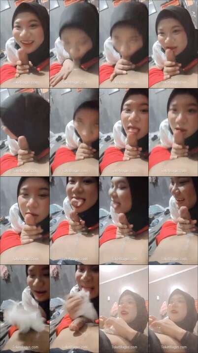 Kakak Jilbab Sepongin Kontol Adik Crot Dimulut